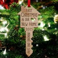 First Home Ornament / Our First Christmas / New Home Gift / Housewarming Gift / Christmas Ornament / First Home Gift / Wood Key Ornament