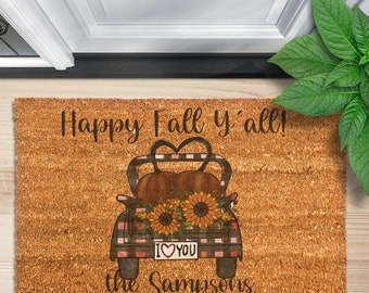 Fall Door Mat, Halloween Decor, Halloween Welcome Mat, Happy Halloween, Fall Decor, Fall Welcome Mat