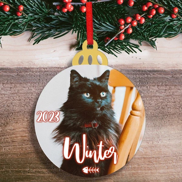 Pet Ornament, Cat Christmas, Cat Ornament, Pet Gift, Cat Gift, Cat Picture Ornament, Personalized Cat Christmas Ornament,