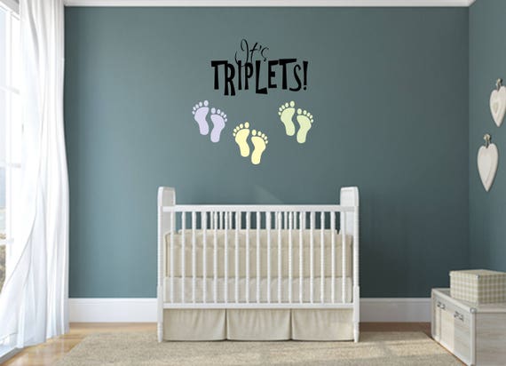 It S Triplets Multi Colored Decal Nursery Children Wall Decal Great For Home Bedroom And Living Room Decor