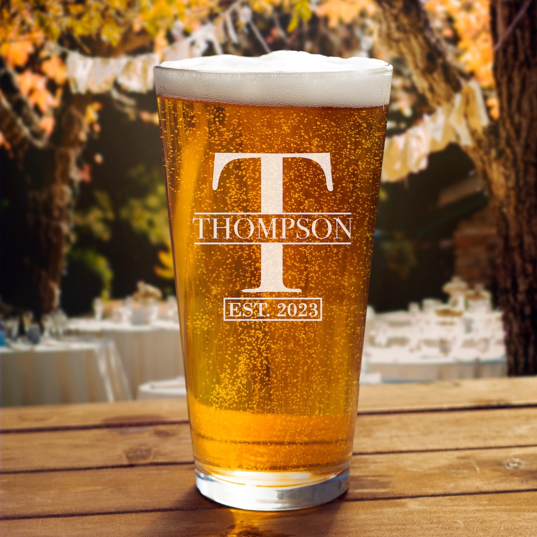 Monogrammed Beer Glass, Personalized Beer Glasses, Personalized Gift ...