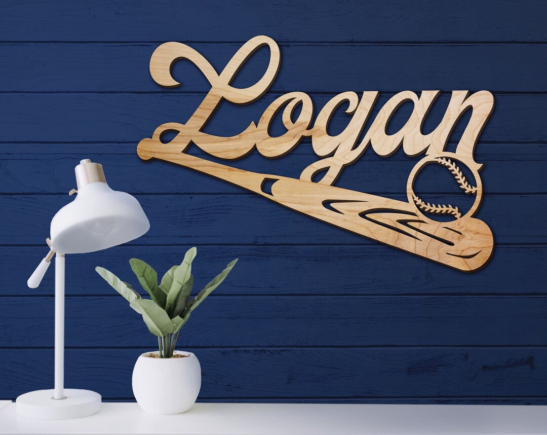 Baseball Bat Name Sign, Nursery Decor, Personalized Wood Sign