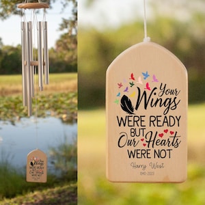 Your Wings Were Ready But Our Hearts Were Not Wind Chime,Wind Chime, Remembrance Wind Chime, Tribute Wind Chime, Bereavement Gift, In Memory