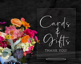 Gifts And Cards Sign - Wedding Sign - Clear Acrylic Wedding Sign - Custom Wedding Decor - Event Sign