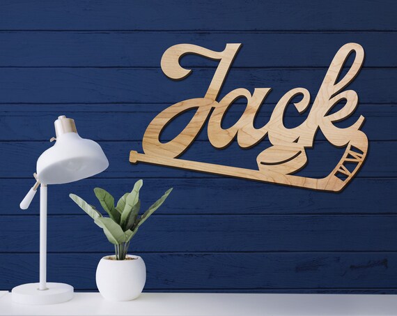Hockey Name Sign, Nursery Decor, Personalized Wood Sign, Wooden Name, Personalized Name Sign, Wooden Name Sign, Kids Name Sign, Hockey Gift