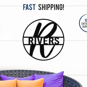 Metal Monogram Sign, Metal Family Name Sign, Personalized Metal Sign, Last Name Sign, Metal Name Sign, Custom Metal Sign, Home Decor