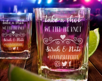 Wedding Shot Glasses, Personalized Shot Glasses, Anniversary Shot Glasses, Engagement Shot Glasses, Custom Shot Glass