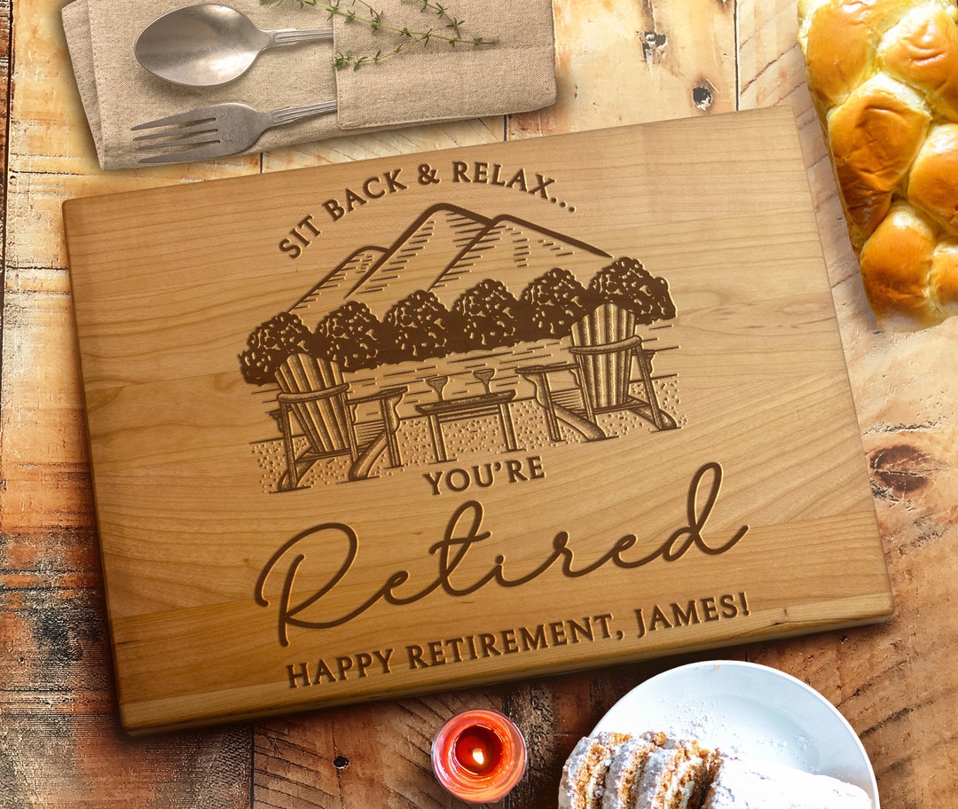 Happy Retirement Cutting Board, Retirement Cutting Boards, Retirement, Custom Retirement Gifts