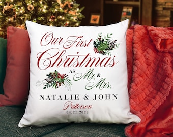 Personalized Pillow Case, Custom Pillow, Personalized Throw Pillow, Christmas Pillow, Christmas Decoration, Merry Christmas Pillow