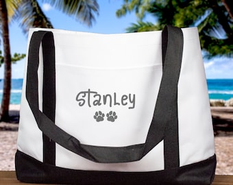 Personalized Pet Tote Bag, Embroidered Tote Bag, Pet Bag