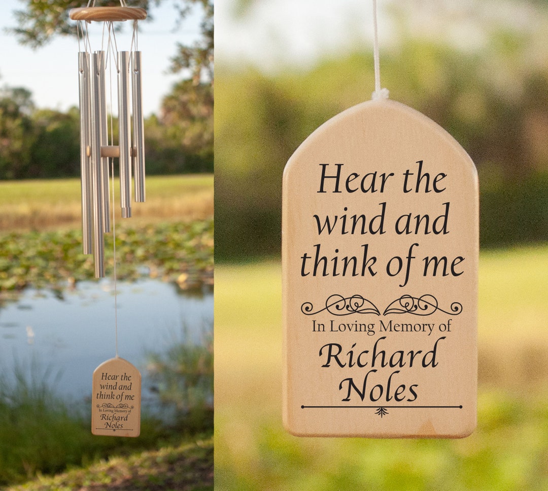 Personalized Wind Chimes, Hear the Wind and Think of Me, Remembrance