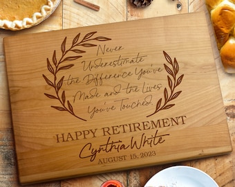 Happy Retirement Cutting Board, Retirement Cutting Boards, Retirement, Custom Retirement Gifts, Retirement Gift Ideas, Gifts for Retirement
