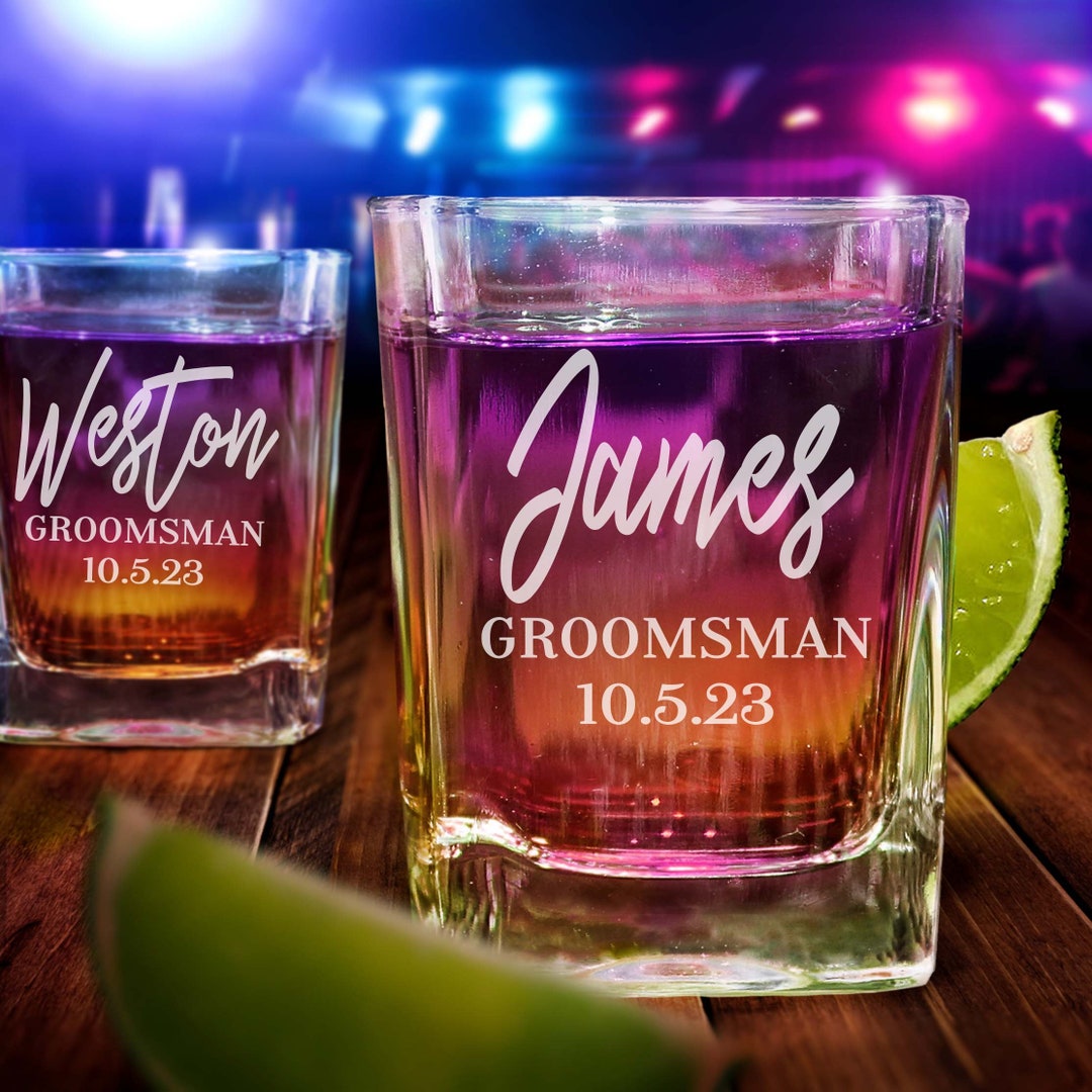 Groomsmen Shot Glasses, Personalized Shot Glasses, Wedding Shot Glasses, Groomsmen Gifts, Custom