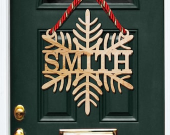 Snowflake Door Hanger, Christmas Decor, Christmas Decorations, Holiday Decor, Farmhouse Christmas, Rustic Christmas, Holiday Door Hanger