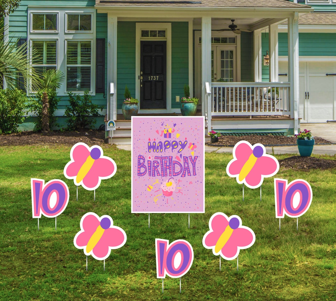 Happy Birthday Lawn Signs, Yard Signs, Outdoor Lawn Decorations, Happy