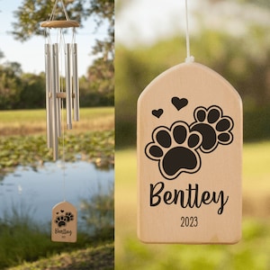 Pet Memorial Wind Chimes, Personalized Wind Chimes, Dog Memorial Gift, Pet Memorial Wind Chime, Bereavement Gift, Dog Memorial, Dog Pet Loss image 4