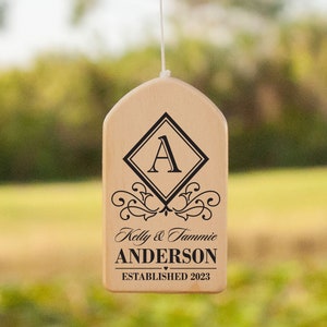 Personalized Wind Chimes, Monogram Wind Chime, House Warming Wind Chime, Wedding Gift Wind Chime, House Warming Gift, New Home Gift