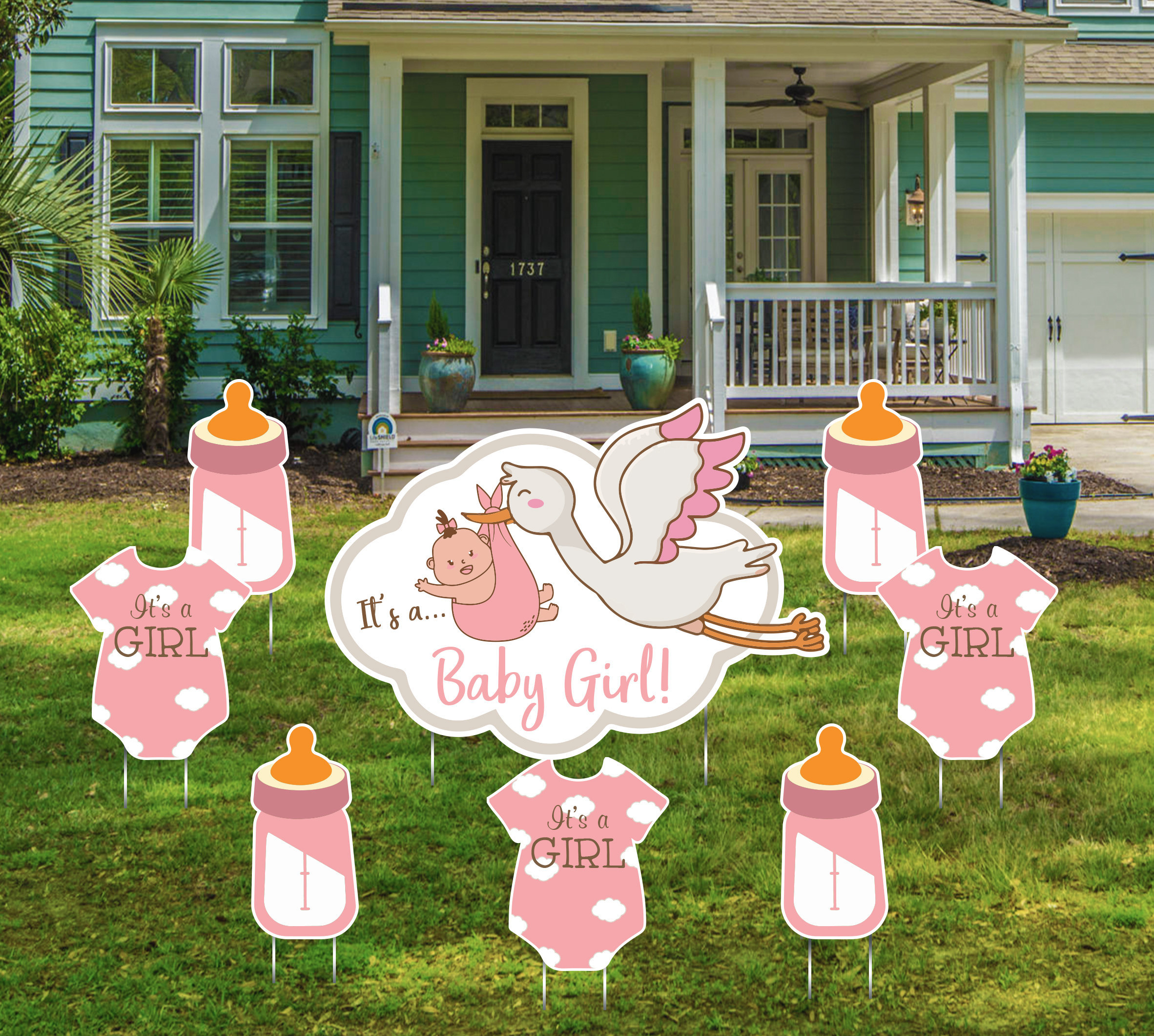 It's A Girl Yard Signs, Baby Shower Yard Signs, Stork Yard Sign, It's A Boy  Lawn Ornament, Outdoor Birth Announcement, Welcome Home Newborn - Etsy
