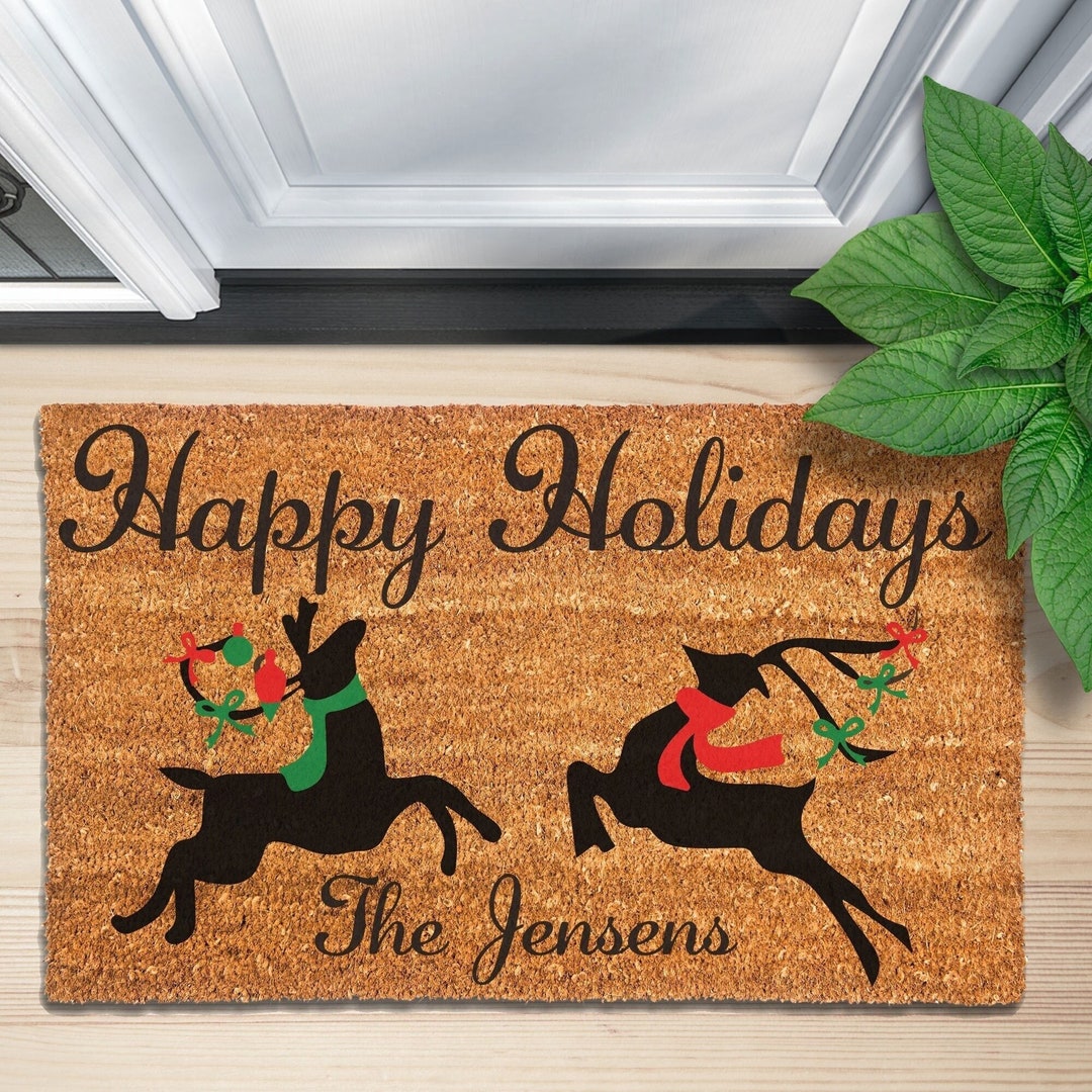 Happy Holidays Doormat, Holiday Doormat, Christmas Doormat, Christmas