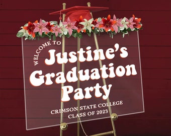 Graduation Sign - Clear Acrylic Graduation Sign - Custom Grad Sign - Custom Decor - Graduation Party Signs - Personalized Class of 2023