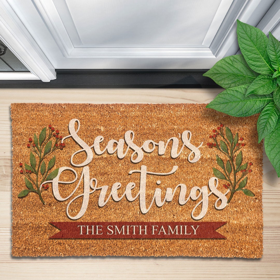 Winter Doormats Season's Greetings Door Mat Winter Mats Holiday