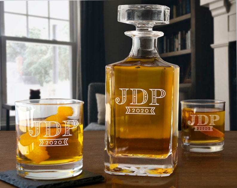 Whiskey Decanter Set With Glasses / Personalized Decanter / Etsy