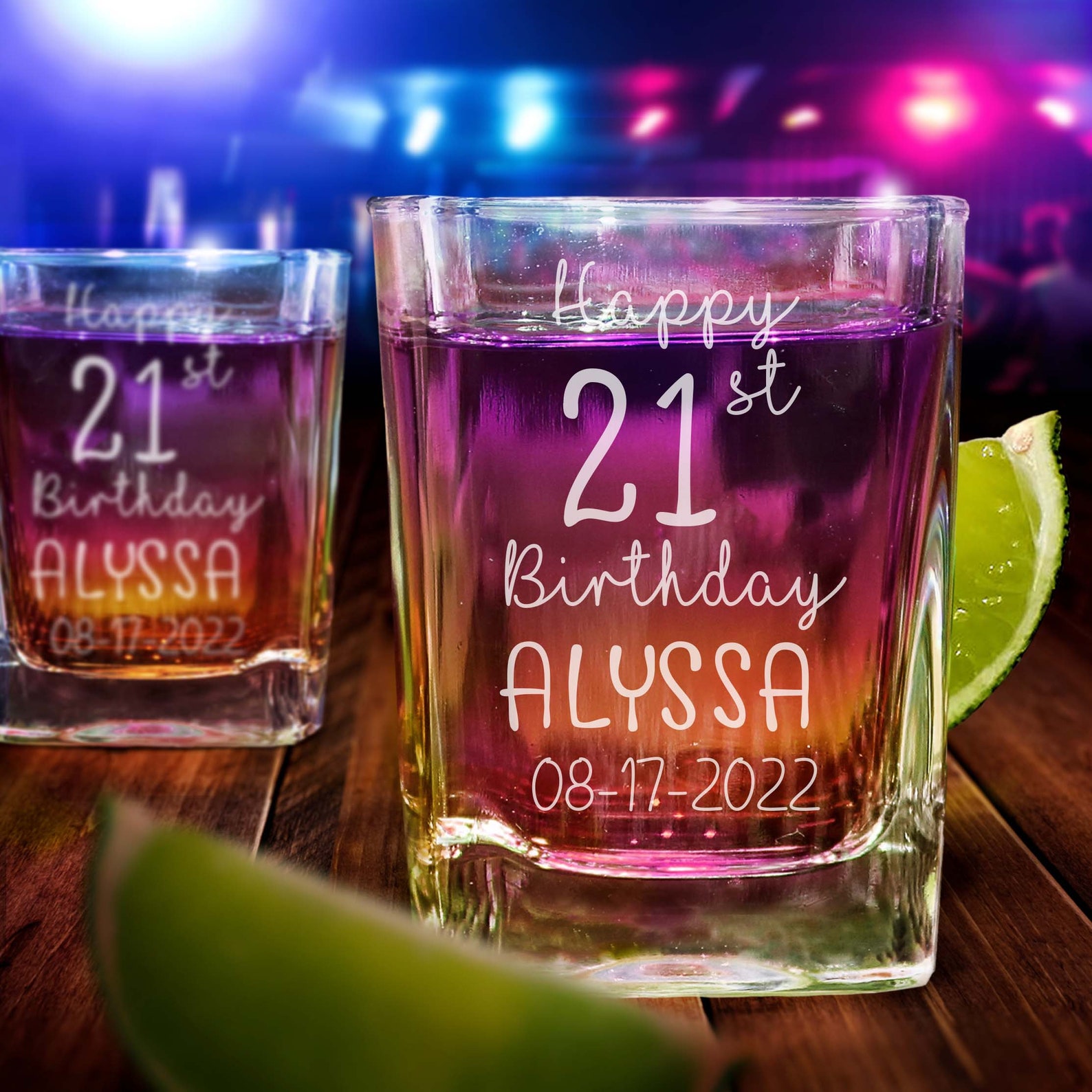 21st Birthday Shot Glasses Etsy