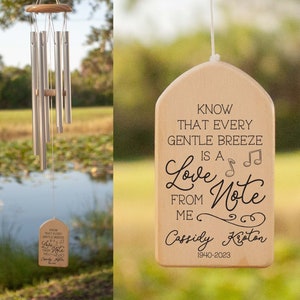 Love Note From Me Wind Chime, Personalized Wind Chime, Remembrance Wind Chime, Memorial Tribute Wind Chime, Bereavement Gift, Memorial Gift