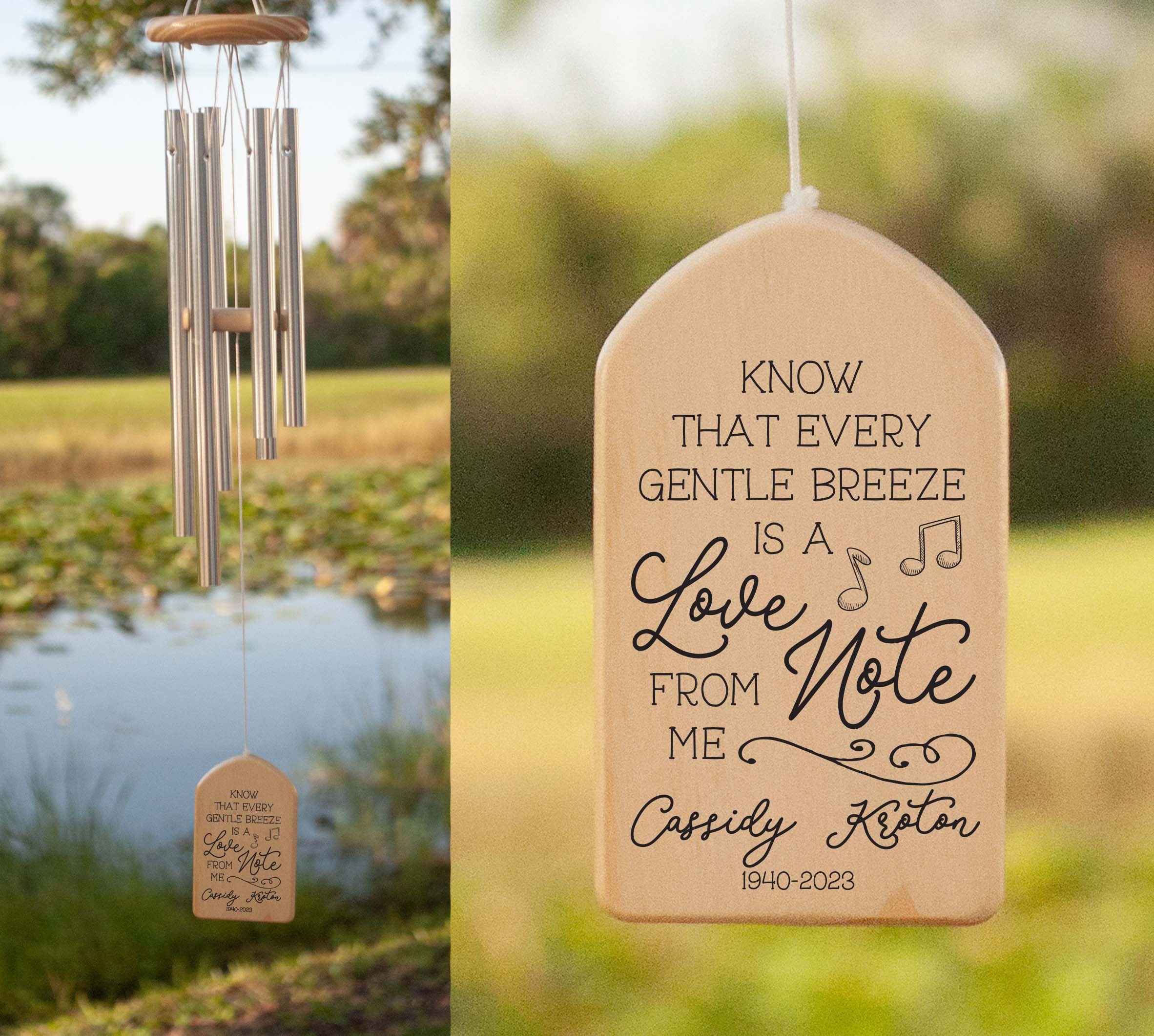 Love Note From Me Wind Chime Personalized Wind Chime pic