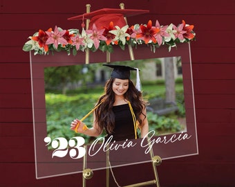 Graduation Sign - Clear Acrylic Graduation Sign - Custom Grad Sign - Custom Decor - Graduation Party Signs - Personalized Class of 2024