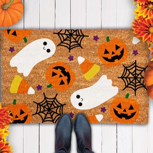 Halloween Door Mat, Halloween Decor, Halloween Welcome Mat, Happy Halloween, Fall Decor, Autumn Decor Ideas, Halloween Decoration Ideas