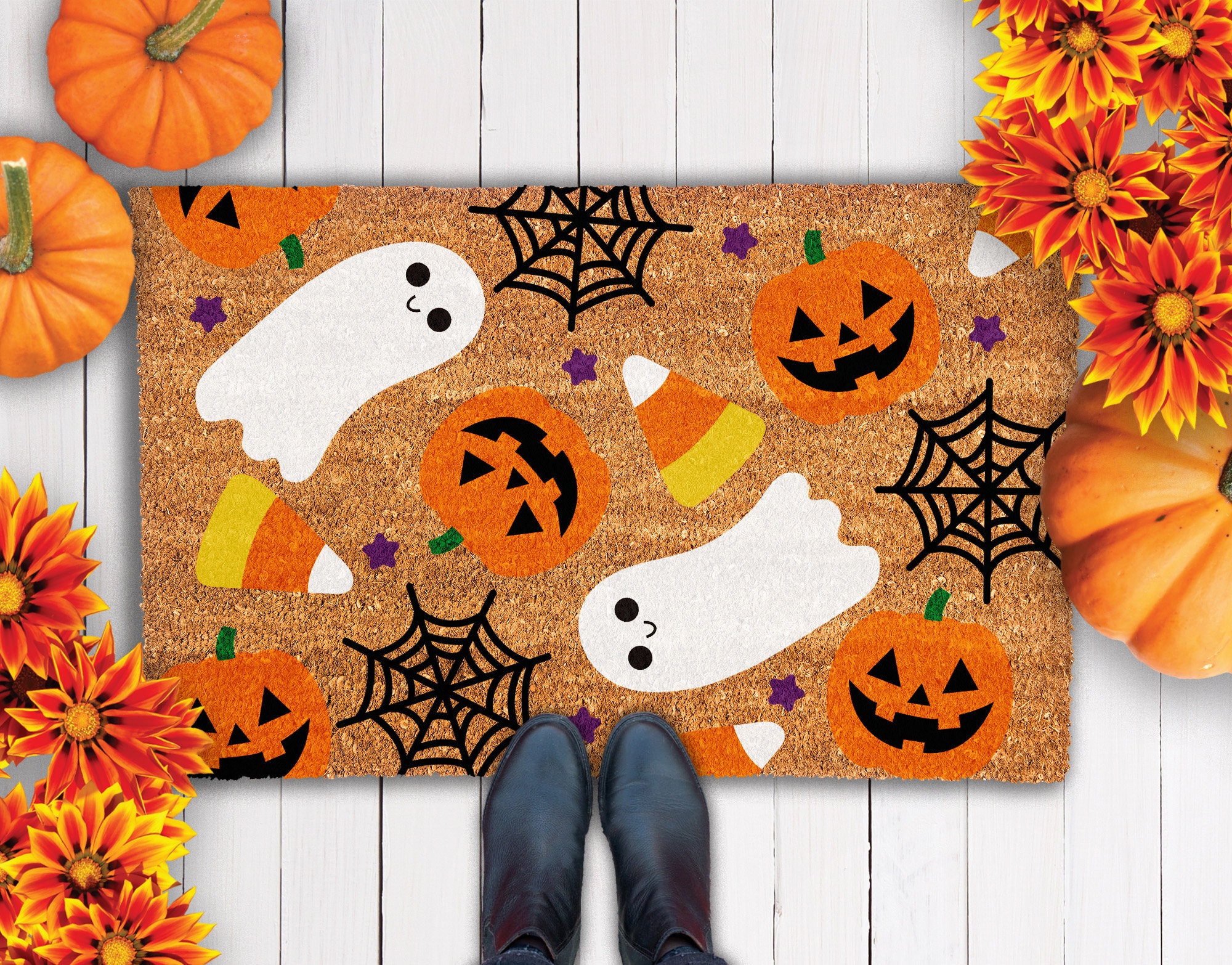 Hexagram Halloween Door Mats 17x29 Inch, Welcome Mats Outdoor, Halloween  Cat Farmhouse Decor，Halloween Doormats for Front Door Decorations