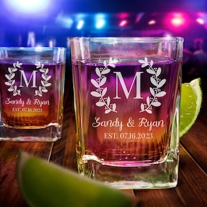 Wedding Shot Glasses, Personalized Shot Glasses, Anniversary Shot Glasses, Engagement Shot Glasses, Custom Shot Glass, Wedding Ideas