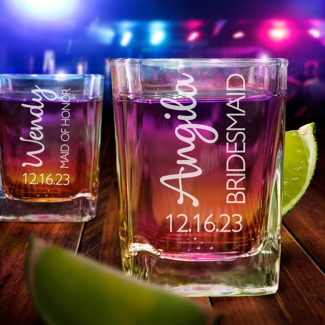 Bridesmaid Shot Glasses Personalized Shot Glasses Wedding Etsy