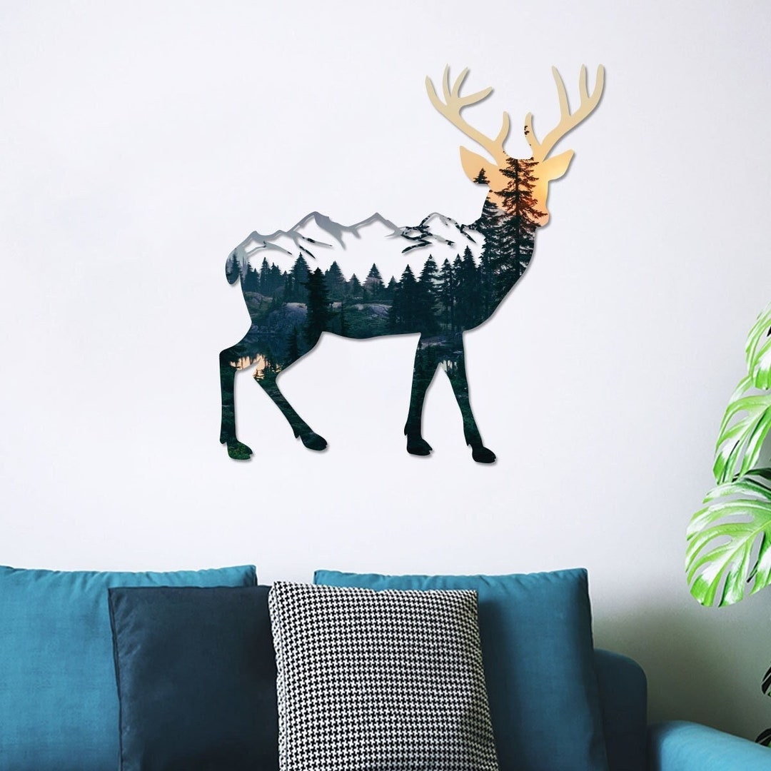 Metal Deer Wall Art, Deer Wall Decor, Deer Metal Sign, Deer Wall ...
