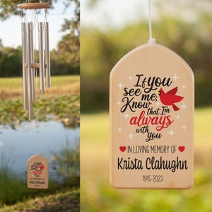 In Memory Wind Chime, Cardinal Wind Chime, Personalized Wind Chime, Remembrance Wind Chime, Tribute Wind Chime, Bereavement Gift, In Memory