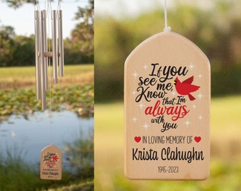 In Memory Wind Chime, Cardinal Wind Chime, Personalized Wind Chime, Remembrance Wind Chime, Tribute Wind Chime, Bereavement Gift, In Memory