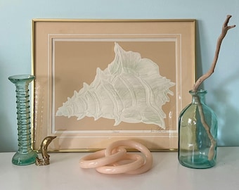 David Allgood 1984 Embossed Serigraph Conch Shell - Signed, Numbered, and Dated