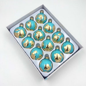 SET OF 12 Globe Inspired Christmas Ornaments Pacific Coast