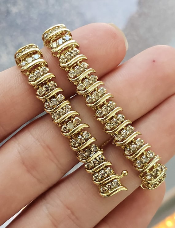 Women's 14K Yellow Gold Wide Diamond Vintage Fancy