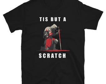 É apenas um arranhão. Camiseta de guerreiro medieval para homens.