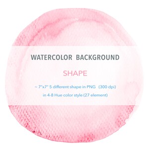 Watercolor Shape Background Clip Art - 5 shapes - Rectangle,Triangle,Circle,Square,Background - printable, free commercial use