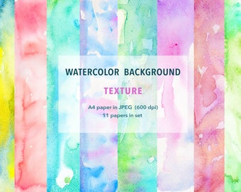 11 Watercolor Background - texture- 11 A4 paper packs printable,free commercial use , Abstract Watercolour digital texture instant download