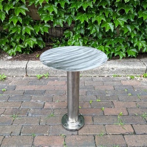 Stainless Steel End Table, Industrial Pipe Side Table
