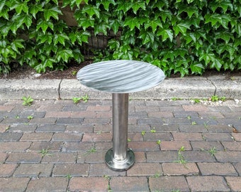 Stainless Steel End Table, Industrial Pipe Side Table