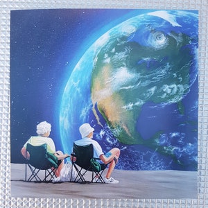 Carte d'art, voeux, retraite, carte vierge, par l'artiste Rebecca Wood