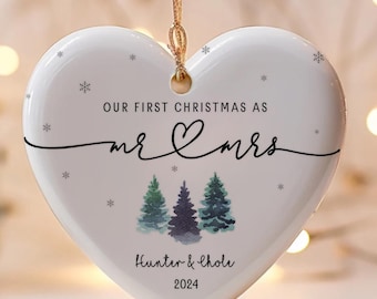 Our First Christmas as Mr & Mrs Ornament, 1st Christmas Married Gift, Wedding Ornament, Mr and Mrs Gifts