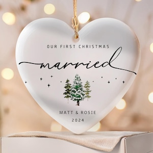 first christmas married ornament - wedding ornament - married ornament personalized - our first christmas married - married ornament