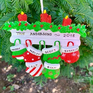 Family of 6 Mittens Ornament | Personalized Christmas Ornament | Customized Family Ornament | Family of six Christmas gift