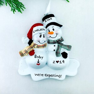 Expecting Parents Personalized Ornament, Baby Expecting Christmas Ornament, Hand Personalized Ornament, We're Expecting